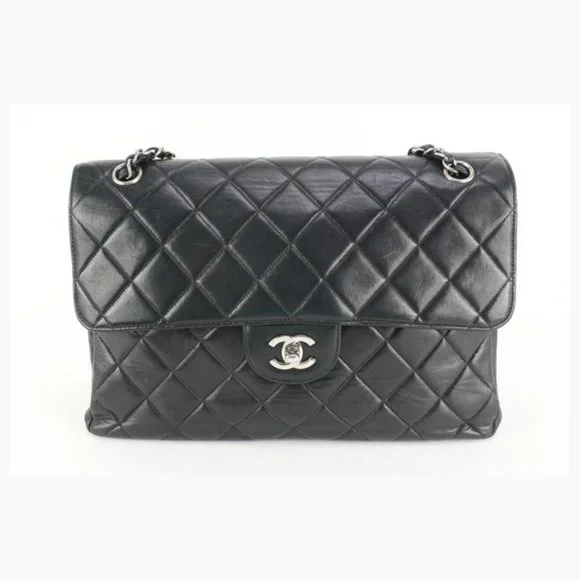 Chanel Black Quilted Lambskin Jumbo Double Flap Classic Bag 55cz55s - Picture 6 of 12